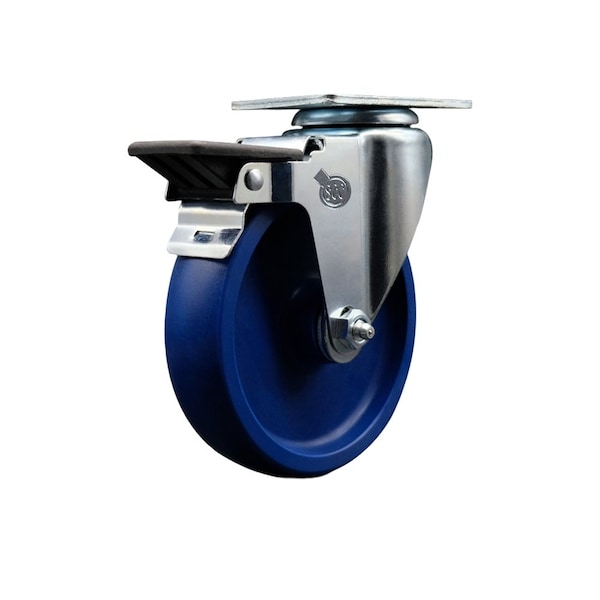 5'' Solid Poly Wheel Swivel Top Plate Caster with Posi Brake